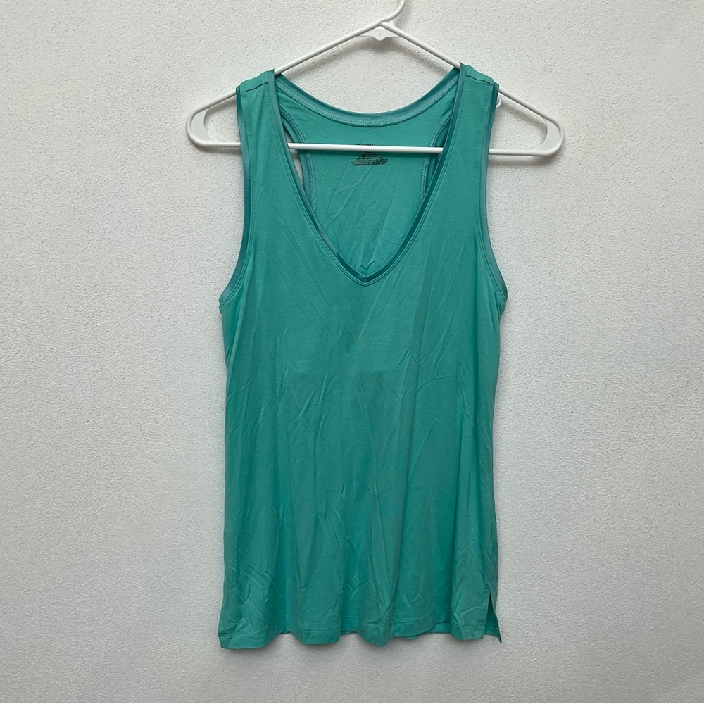 Modern Movements Teal V-Neck Razorback Workout Tank Top Size Large